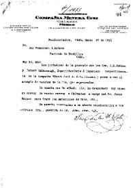 [Carta de José de la Luz Soto de la compañía Minera Cusi a Francisco I. Madero. Cusihuiriáchic (Chihuahua), 27 de marzo de 1911] | Biblioteca Virtual Miguel de Cervantes