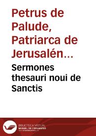 Sermones thesauri noui de Sanctis | Biblioteca Virtual Miguel de Cervantes