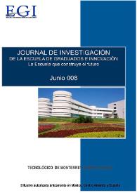 Journal de Investigación de la Escuela de Graduados e Innovación. Junio 2008 | Biblioteca Virtual Miguel de Cervantes