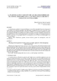 La planificación y gestión de los recursos hídricos en España: aproximación a los principales grupos y líneas de investigación / Álvaro Francisco Morote Seguido | Biblioteca Virtual Miguel de Cervantes