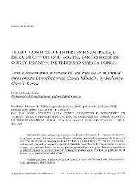Texto, contexto e intertexto en "Paisaje de la multitud que vomita (anochecer de Coney Island)", de Federico García Lorca / José Antonio Llera | Biblioteca Virtual Miguel de Cervantes