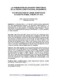 La integración de grandes territorios en la teoría constitucional doceañista / José Joaquín Fernández Alles | Biblioteca Virtual Miguel de Cervantes