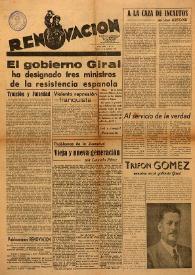 Renovación (Toulouse) : Boletín de Información de la Federación de Juventudes Socialistas de España. Núm. 12, 12 de septiembre de 1945 | Biblioteca Virtual Miguel de Cervantes