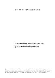 La naturaleza psicofísica de los procedimientos retóricos / José Antonio Hernández Guerrero | Biblioteca Virtual Miguel de Cervantes