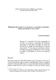 Barreras de acceso a la justicia y la justicia comunal como alternativa en el Perú / Antonio Peña Jumpa | Biblioteca Virtual Miguel de Cervantes