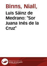 Luis Sáinz de Medrano: "Sor Juana Inés de la Cruz" / Niall Binns | Biblioteca Virtual Miguel de Cervantes