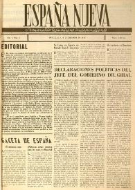 España nueva : Semanario Republicano Independiente. Año I, núm. 3, 8 de diciembre de 1945 | Biblioteca Virtual Miguel de Cervantes