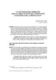 La necesidad del derecho bajo el presupuesto del imperativo categórico de la moralidad / Hans Friedrich Fulda | Biblioteca Virtual Miguel de Cervantes