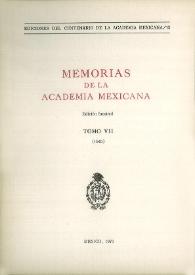 Más información sobre Memorias de la Academia Mexicana de la Lengua. Tomo 7 [1945]