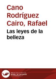 Las leyes de la belleza | Biblioteca Virtual Miguel de Cervantes