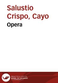 Opera | Biblioteca Virtual Miguel de Cervantes