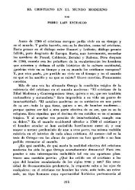 El cristiano en el mundo moderno / por Pedro Laín Entralgo | Biblioteca Virtual Miguel de Cervantes