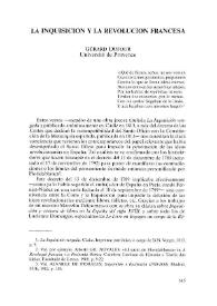 La Inquisición y la Revolución Francesa / Gérard Dufour | Biblioteca Virtual Miguel de Cervantes