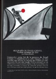 Biografía de Ángel Crespo, hombre sinónimo de libro / José María Balcells | Biblioteca Virtual Miguel de Cervantes
