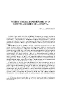 Teorías sobre el impresionismo en un escritor argentino del "Ochenta" / Mª Luisa López Grigera | Biblioteca Virtual Miguel de Cervantes