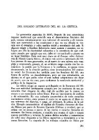 Del legado literario del 80: la crítica / Antonio Pagés Larraya | Biblioteca Virtual Miguel de Cervantes