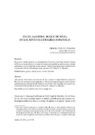 Ángel Saavedra, Duque de Rivas, en las revistas literarias españolas / Antonio Arroyo Almaraz | Biblioteca Virtual Miguel de Cervantes