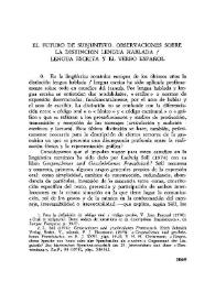 El futuro de subjuntivo. Observaciones sobre la distinción lengua hablada/lengua escrita y el verbo español / Alberto Zuluaga Ospina | Biblioteca Virtual Miguel de Cervantes
