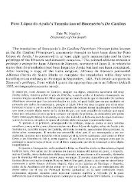 Pero López de Ayala's Translation of Boccaccio's "De Casibus" / Eric W. Naylor | Biblioteca Virtual Miguel de Cervantes