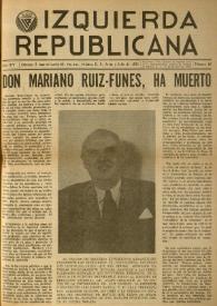 Izquierda Republicana. Año XIV, núm. 85, junio-julio de 1953 | Biblioteca Virtual Miguel de Cervantes