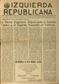 Izquierda Republicana. Año XIV, núm. 87, octubre-noviembre de 1953 | Biblioteca Virtual Miguel de Cervantes