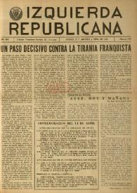Izquierda Republicana. Año XVIII, núm. 105, marzo-abril de 1957 | Biblioteca Virtual Miguel de Cervantes