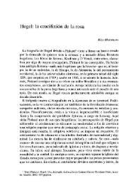 Hegel: la crucifixión de la rosa / Blas Matamoro | Biblioteca Virtual Miguel de Cervantes