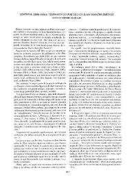 "Leyenda (1896-1956)": testamento poético de Juan Ramón Jiménez / Antonio Sánchez Romeralo | Biblioteca Virtual Miguel de Cervantes