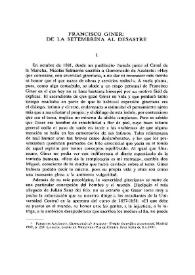 Francisco Giner: de la Setembrina al Desastre / Juan López-Morillas | Biblioteca Virtual Miguel de Cervantes