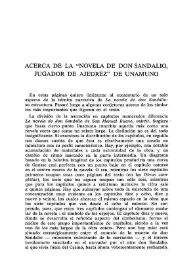 Acerca de "La novela de don Sandalio, jugador de ajedrez" de Unamuno  / Donald Leslie Shaw | Biblioteca Virtual Miguel de Cervantes