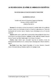 La revista Signa: 25 años de andadura científica / José Romera Castillo | Biblioteca Virtual Miguel de Cervantes
