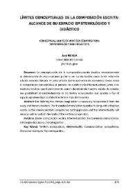 Límites conceptuales de la composición escrita: alcance de su espacio epistemológico y didáctico / José Rienda | Biblioteca Virtual Miguel de Cervantes