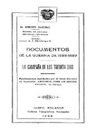 Documentos de la Guerra de 1828-1829 : La campaña de los treinta días | Biblioteca Virtual Miguel de Cervantes