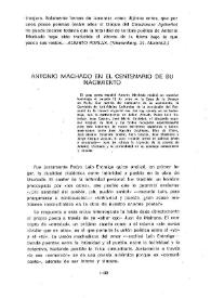 Antonio Machado en el centenario de su nacimiento / Fernando Aínsa | Biblioteca Virtual Miguel de Cervantes