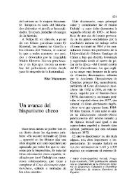 Un avance del hispanismo checo / Zdenek Kourim | Biblioteca Virtual Miguel de Cervantes