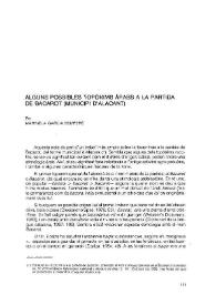 Alguns possibles topònims àrabs a la partida de Bacarot (municipi d'Alacant) / Marinela Garcia Sempere | Biblioteca Virtual Miguel de Cervantes