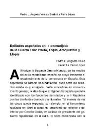 Exiliados españoles en la encrucijada de la Guerra Fría. Prieto, Esplá, Araquistáin y Llopis / Pedro Luis Angosto Vélez y Emilio La Parra López | Biblioteca Virtual Miguel de Cervantes