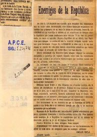 Enemigos de la República / Carlos Esplá | Biblioteca Virtual Miguel de Cervantes