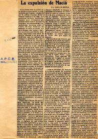 La expulsión de Maciá / Por Carlos Esplá | Biblioteca Virtual Miguel de Cervantes