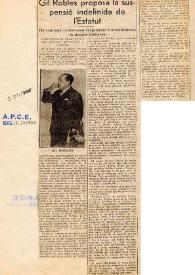 Gil Robles proposa la suspensió indefinida de l'Estatut | Biblioteca Virtual Miguel de Cervantes