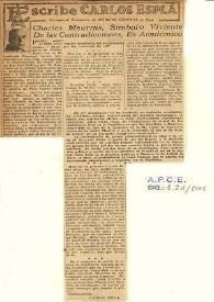 Charles Maurras, símbolo viviente de las contradicciones, es académico / Carlos Esplá | Biblioteca Virtual Miguel de Cervantes