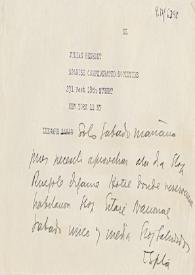 Carta de Carlos Esplá a Julian Benedet | Biblioteca Virtual Miguel de Cervantes