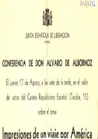 Manifiesto fundacional de la Junta Española de Liberación y Conferencia de don Álvaro de Albornoz | Biblioteca Virtual Miguel de Cervantes