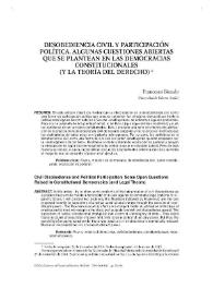 Desobediencia civil y participación política. Algunas cuestiones abiertas que se plantean en las democracias constitucionales (y la teoría del derecho) / Francesco Biondo | Biblioteca Virtual Miguel de Cervantes
