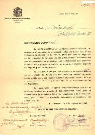 Carta de Ángel Menéndez, Presidente del Frente Democrático Español, a Carlos Esplá. Veracruz, 7 de agosto de 1943 | Biblioteca Virtual Miguel de Cervantes