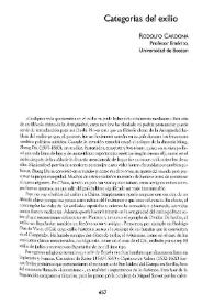 Categorías del exilio  / Rodolfo Cardona | Biblioteca Virtual Miguel de Cervantes