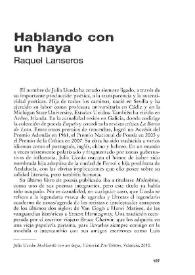Hablando con un haya / Raquel Lanseros | Biblioteca Virtual Miguel de Cervantes