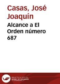 Alcance a El Orden número 687 | Biblioteca Virtual Miguel de Cervantes