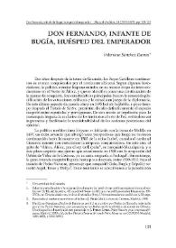 Don Fernando, infante de Bugía, huésped del emperador / Valeriano Sánchez Ramos  | Biblioteca Virtual Miguel de Cervantes