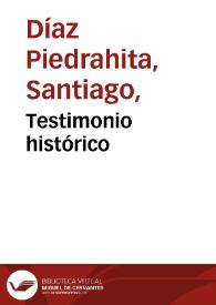 Testimonio histórico | Biblioteca Virtual Miguel de Cervantes